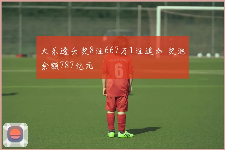 大乐透头奖8注667万1注追加 奖池余额787亿元